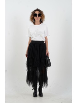 Zelish My Sister Siyah Kat Kat Tül Etek