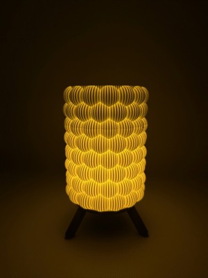 Koçer Awm 3D Geometrik Tasarım Şık Abajur, Masa Lambası