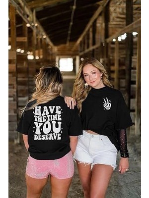 Egecen Bisiklet Yaka Kısa Kol Baskılı T-Shirt - Siyah