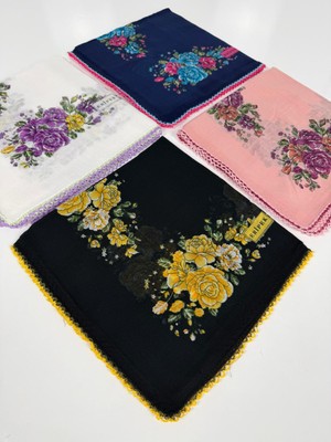 Eripek Dörtlü Oyalı Pamuk Tülbent Seti- 06086-01