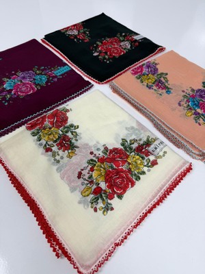 Eripek Dörtlü Oyalı Pamuk Tülbent Seti- 06086 -08