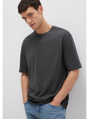 Mavi Logo Kol Detaylı Antrasit Basic Tişört 0611924-70092