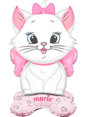Kitty Marie Ayaklı Beyaz Kedi Folyo Balon