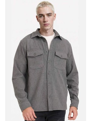 DeFacto Regular Fit Yün Görünümlü Uzun Kollu Gömlek G7267AX25WN