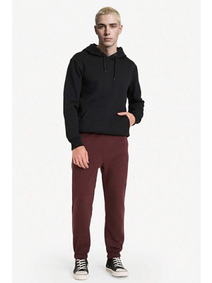 DeFacto Regular Fit Beli Bağcıklı İçi Yumuşak Tüylü Paçası Lastikli Baskılı Fermuar Cepli Eşofman Altı Y5511AZ25AU