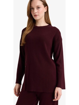 DeFacto Loose Fit Bisiklet Yaka Triko Kazak Tunik G7241AX25CW