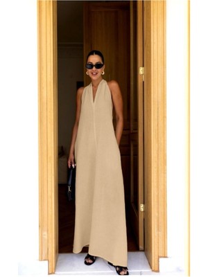 Kendim Fashion V Yaka Paraşüt Elbise