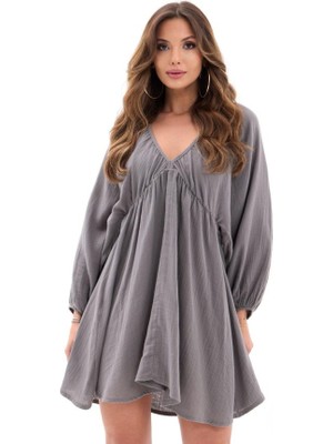 Kendim Fashion 6327 Elbise-Gri