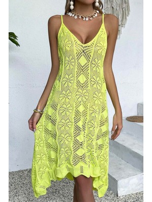 Kendim Fashion Kadın Ince Askılı Triko Elbise