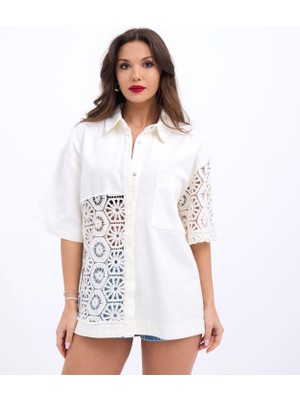 Kendim Fashion 6953 Gömlek-Beyaz