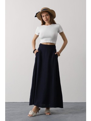 Kendim Fashion Keten Etek - Lacivert