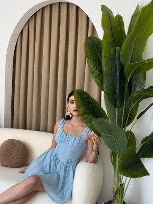Kendim Fashion Aria Büzgü Askılı Elbise