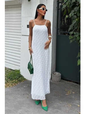 Kendim Fashion Askıları Ayarlanabilir Örme Dantel Elbise 2879
