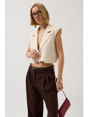 Kendim Fashion Düğme Detay Cepli Yelek