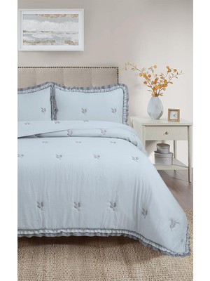 Bella Home Perla Çift Kişilik Nakışlı Yatak Örtüsü Takımı - 240X260 cm - Pvc Çantalı - Günlük ve Çeyizlik