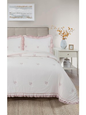 Bella Home Perla Çift Kişilik Nakışlı Yatak Örtüsü Takımı - 240X260 cm - Pvc Çantalı - Günlük ve Çeyizlik