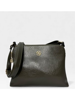 Sanmorris Kadın Suni Deri Ayarlanabilir Çapraz Askılı 4 Bölmeli ve Metal Fermuarlı Omuz Çantası