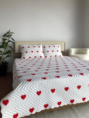 Bella Home Kalpli Çift Kişilik 3 Parça Yatak Örtüsü Seti - 200X240 cm - Pvc Çantalı