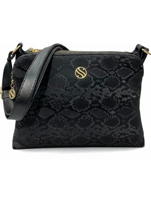 Sanmorris Kadın Suni Deri Ayarlanabilir Çapraz Askılı 4 Bölmeli ve Metal Fermuarlı Omuz Çantası