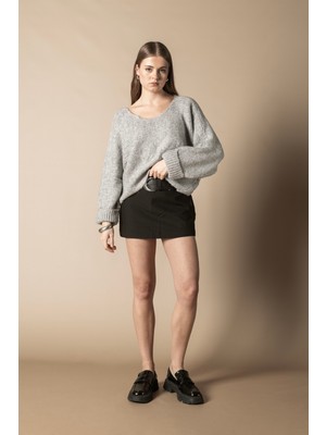 Nisan Triko Kolları Katlamalı Triko Kazak