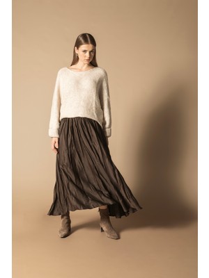 Nisan Triko Kolları Katlamalı Triko Kazak