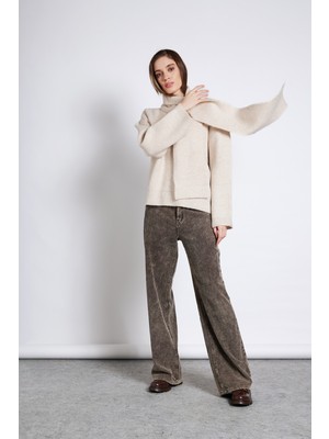 Avrile Şal Detaylı Triko Kazak