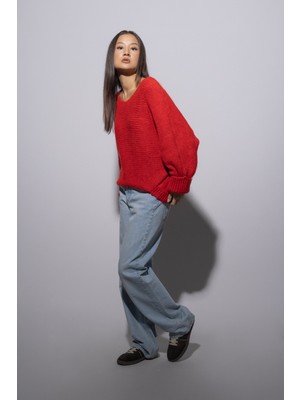 Nisan Triko Kolları Katlamalı Triko Kazak