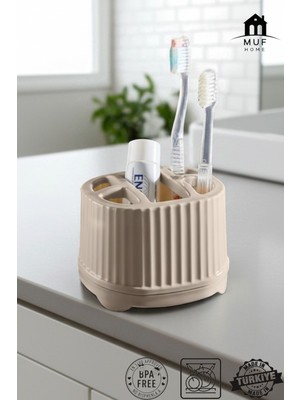 Muf Home Diş Fırçası Diş Macunu Set Üstü Diş Fırçalık 5 Bölmeli Makyaj Organizer