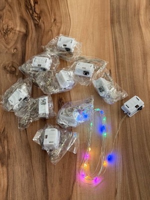 MYK Hediye ve Sanat Atölyesi Renkli LED Işık Pilli 3 Modlu Dekoratif Süs  10’lu Set ( Toplam 15 M) Her Bir Paket 1,5 M