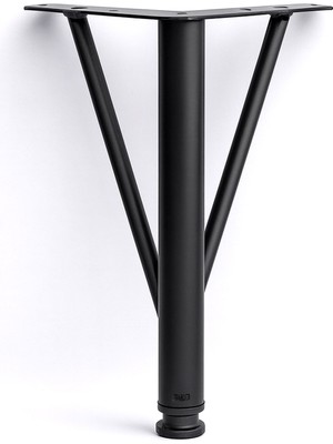 Badem10 Üçgen Siyah Metal 25 cm Mobilya Ayağı Modern Koltuk Kanepe Dayanıklı Tv Ünitesi Ayağı Ayakları