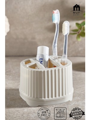 Muf Home Diş Fırçası Diş Macunu Set Üstü Diş Fırçalık 5 Bölmeli Makyaj Organizer