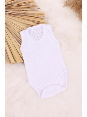 Kidello Beyaz Baklava Desenli Bebek Zıbın (0-12 Ay)