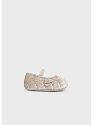 Mayoral Kız Bebek Yenidoğan Kadife Babet Ayakkabı Bej 9964