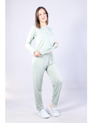 Mckanzie 3404 Milan Love You O Yaka Uzun Kol Üst Uzun Alt Pijama Takım