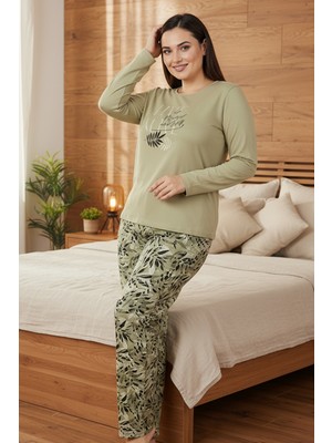 Bravie Live Alive Elite Viscose Büyük Beden Pijama Takımı 3591 Yeşil