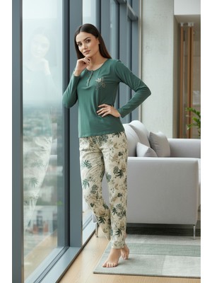 Bravie Love You Elite Viscose Yeşil Pijama Takımı 3565