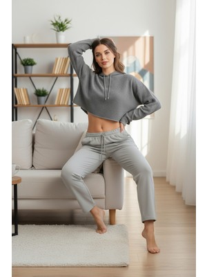 Bravie Düz Paça Eşofman Altı Gri 3011