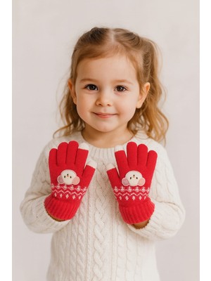 Gigi Giyim Ayıcık Detaylı Örme Kız Çocuk Eldiven