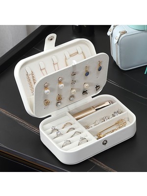 Feyza Design Şık Dikdörtgen Takı Kutusu, 3 Bölmeli, Mücevher Düzenleyici, Seyahat Organizeri