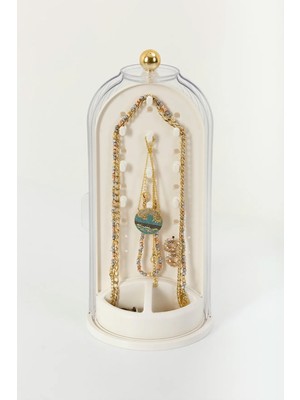 Gilli Store 360 Dönebilen Makyaj & Takı Organizer Toka Küpe Askılığı Makyaj Düzenleme Kutusu Standı