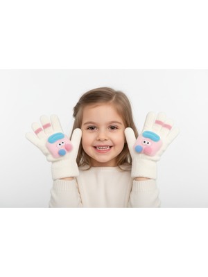 Gigi Giyim Kurabiye Canavarı Desenli Örme Kız Çocuk Eldiven