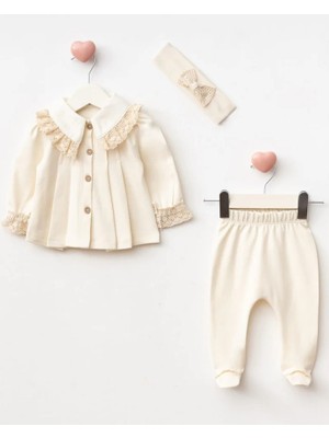 3'lü Hastane Çıkışı Seti - Açık Bej