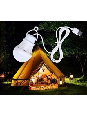 USB Girişli Kamp Lambası 5W 1m Kablolu, Hafif ve Taşınabilir Işık Kaynağı