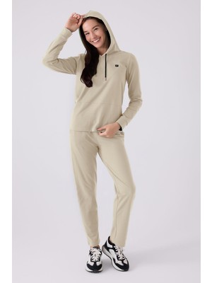Pierre Cardin Kadın Kapşonlu Comfort Kumaş Uzun Kol Pijama Takım