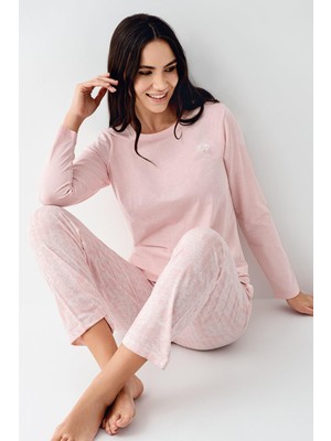 Pierre Cardin Kadın Mevsimlik Uzunkol Pijama Takım, %50 Pamuk %50 Modal