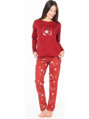 U.S. Polo Assn. Kadın Ev Giyim, Pijama Takım, Uzunkol, %100 Pamuk