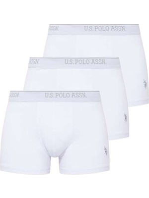 U.S. Polo Assn. 3'lü Paket Kemeri Marka Baskılı Arma Nakışlı Pamuklu Likralı Erkek Boxer