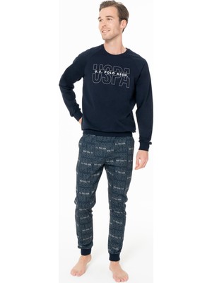 U.S. Polo Assn. Erkek Uspa Yazılı Ev Giyim Pijama Takım, %100 Pamuk