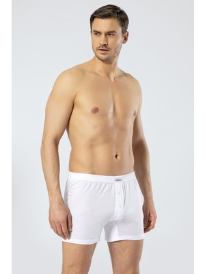 Cacharel Süprem Dokuma Beyaz Klasik Erkek Boxer, %50 Modal %50 Pamuk
