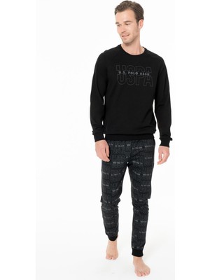 U.S. Polo Assn. Erkek Uspa Yazılı Ev Giyim Pijama Takım, %100 Pamuk